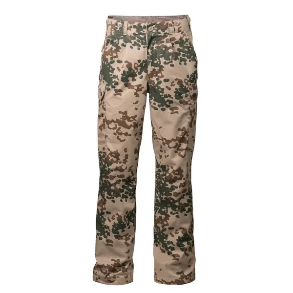 Deutsche Bundeswehr Feldhose Tropen Herren 3-Farben Tarndruck – 35% Polyester, 65% Baumwolle